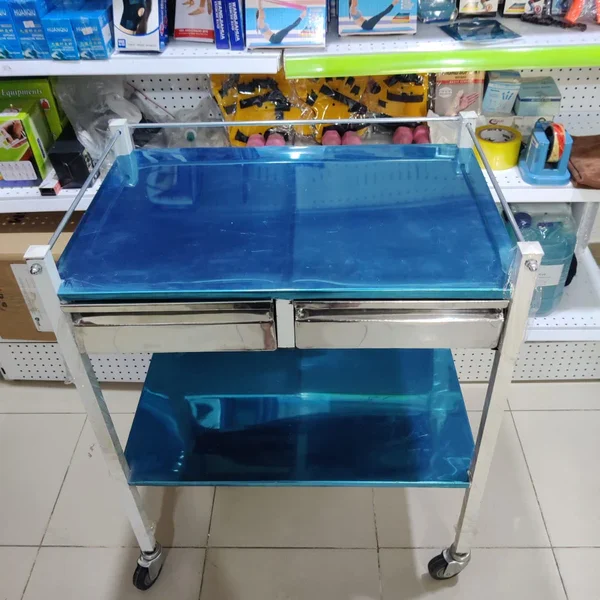 Medical Equipment's Trolley with 2 -Shelves - Physiotherapy Equipment Trolley